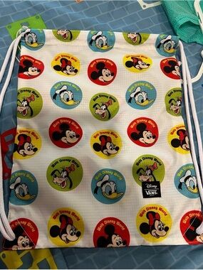 Disney Drawstring Backpack with Colorful Classic Character Circles